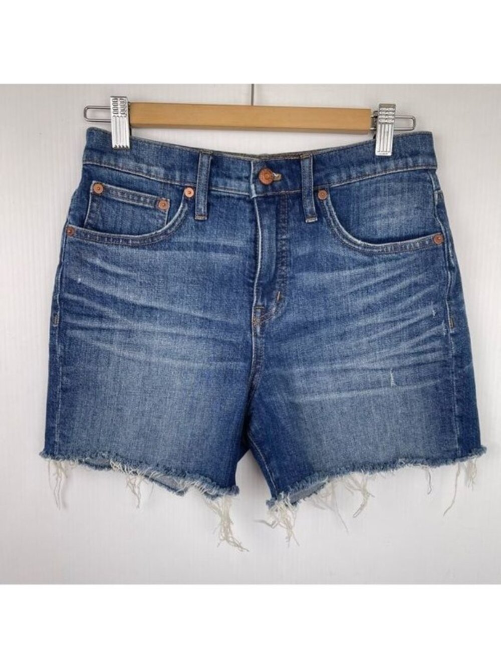 Madewell High Rise Denim Shorts cuffed hem 26